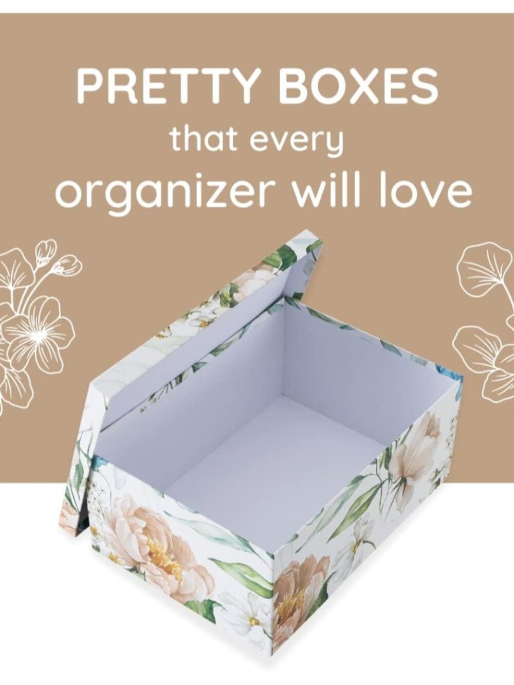 Decorative Cardboard Storage Boxes with Lids for Home Decor and Organization, Se - Picture 4 of 8